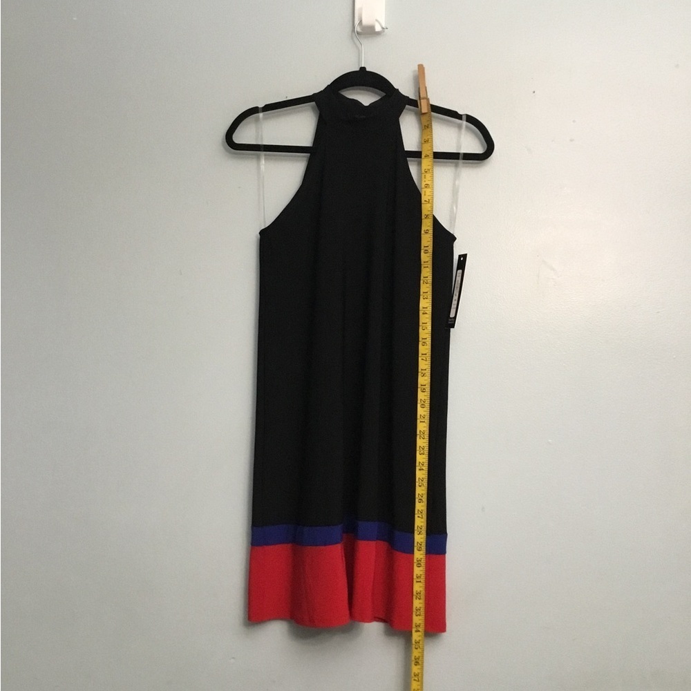 Nicole Miller Black Dress with Red and Blue Accents